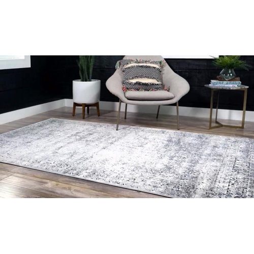 Three Posts™ Oriental Area Rug in Dark Blue & Reviews Wayfair